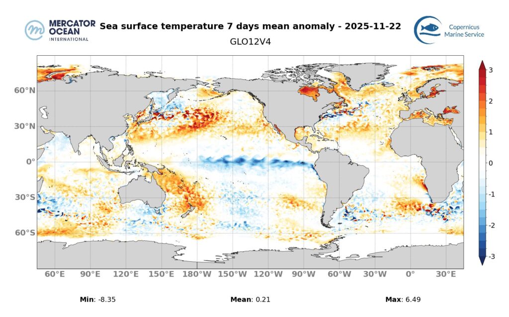 Weekly temperature anomalies